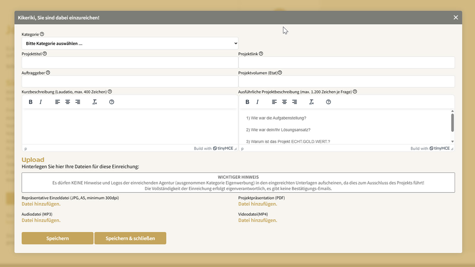 Jetzt neu! Einreichen so einfach wie noch nie